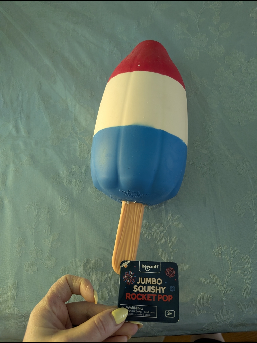 Craft Jumbo Squishy Rocket Pop - Red White Blue with Yellow Stick